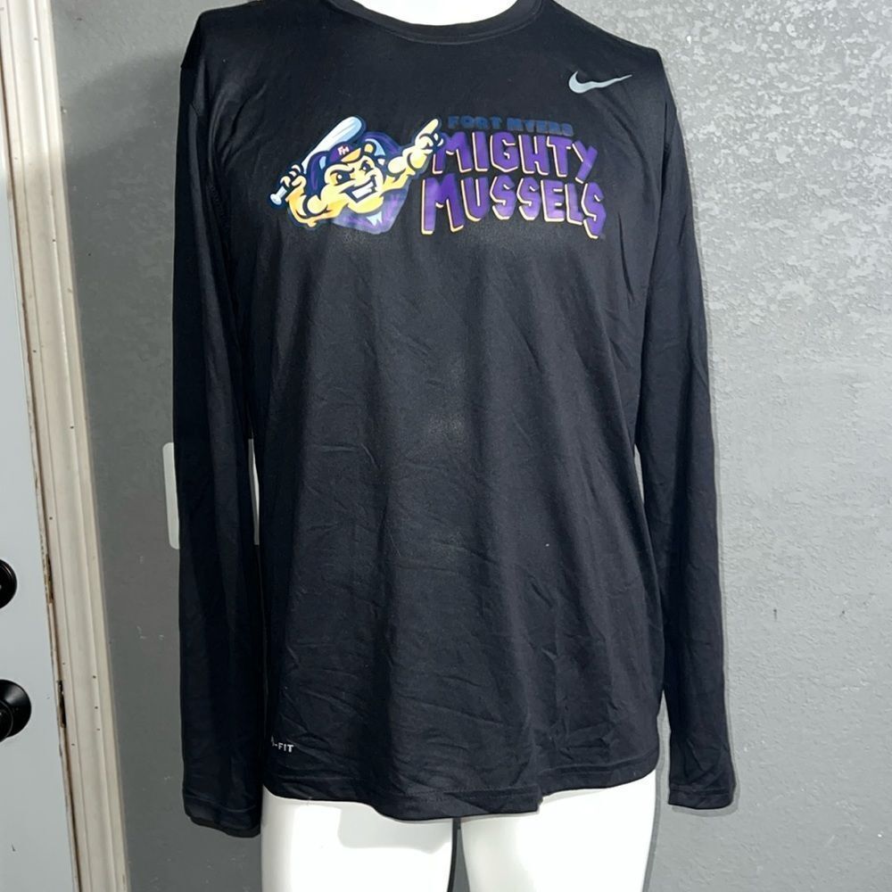NIKE —FORT MYERS MIGHTY MUSSELS Men's Black  long sleeve tee L